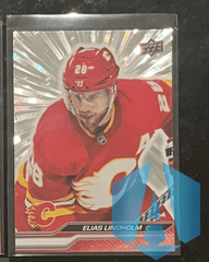 2023-24 Upper Deck Series 1 Silver Outburst Elias Lindholm #25 Calgary